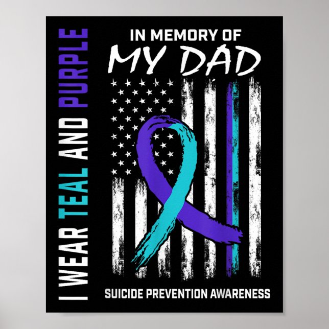 In Memory Of Dad Suicide Awareness Prevention Amer Poster (Framsidan)