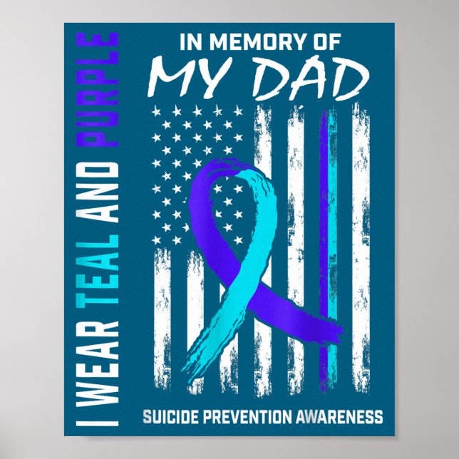 In Memory Of Dad Suicide Prevention Awareness Amer Poster (Framsidan)