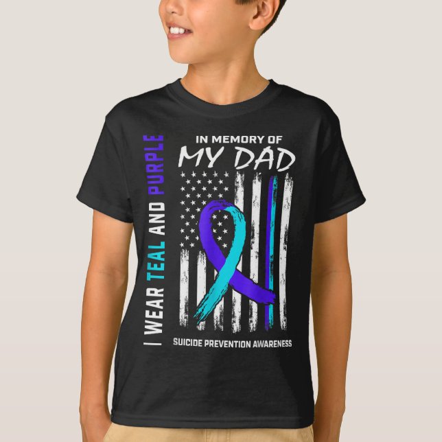 In Memory Of Dad Suicide Prevention Awareness Amer T Shirt (Framsida)