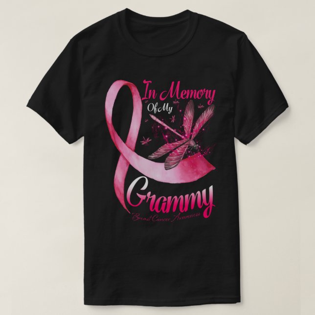In Memory of My Grammy Dragonfly Breast Cancer Awa T Shirt (Design framsida)