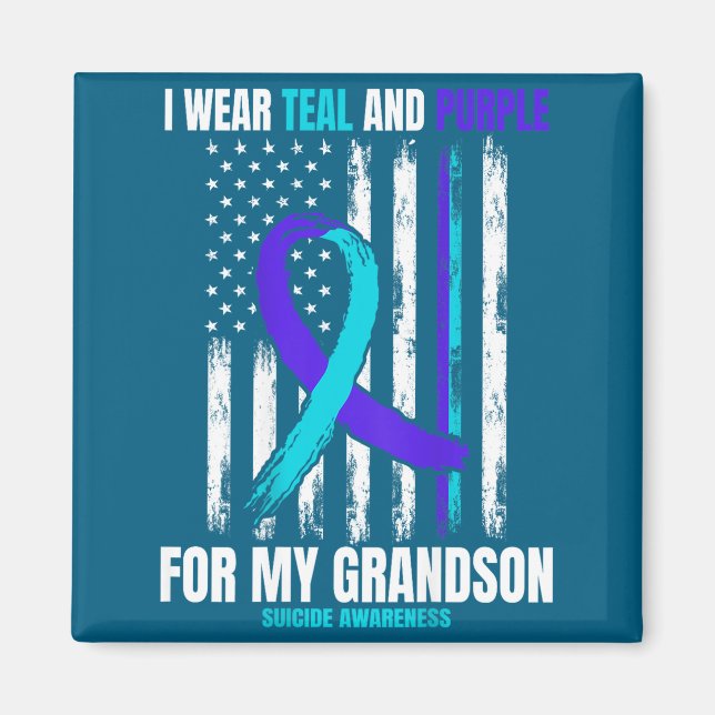 In Memory Of My Grandson Suicide Awareness Flag Ba Magnet (Framsidan)