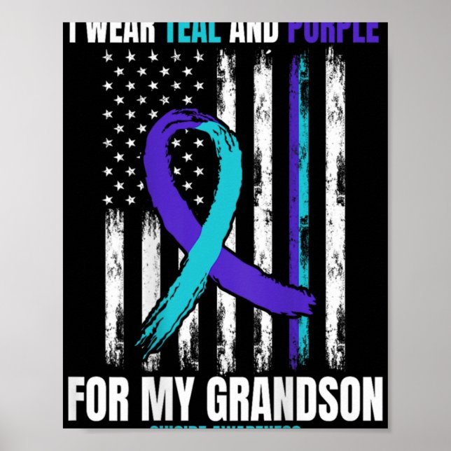 In Memory Of My Grandson Suicide Awareness Flag Ba Poster (Framsidan)
