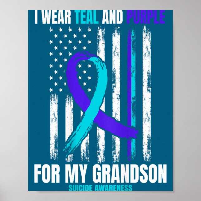 In Memory Of My Grandson Suicide Awareness Flag Ba Poster (Framsidan)