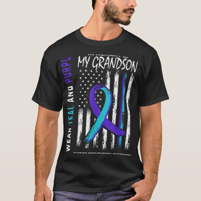 In Memory Of My Grandson Suicide Awareness Prevent T Shirt (Framsida)