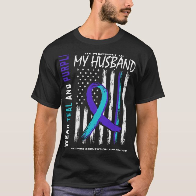 In Memory Of My Husband Suicide Awareness Preventi T Shirt (Framsida)