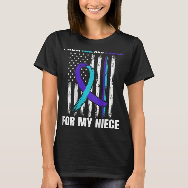 In Memory Of My Niece Suicide Awareness Usa Flag C T Shirt (Framsida)