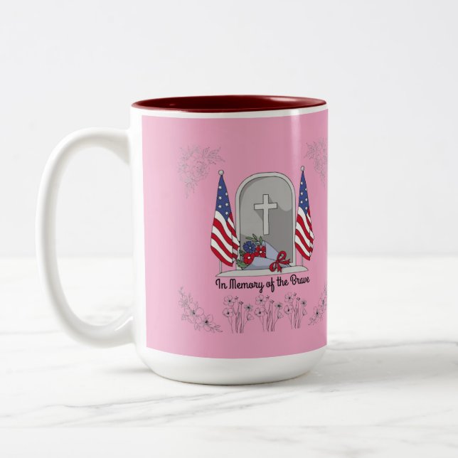 In memory of the brave light pink Två-Tonad mugg (Vänster)