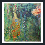 In Monet's Hanging Gardens - collage art Poster<br><div class="desc">I like to turn Monet images sideways to present them as different garden settings, in this case for a Fragonard lady in a swing and a Klimt lady wearing a flowery garment.</div>