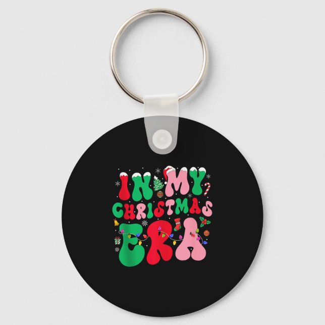 In My Christmas Era Winter Season Holiday Groovy X Nyckelring (Framsida)