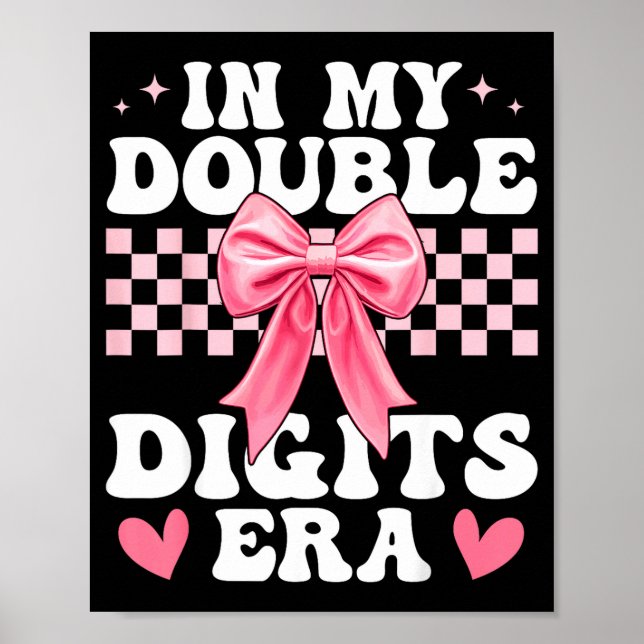 In My Double Digits Era 10th Birthday Coquette Bow Poster (Framsidan)