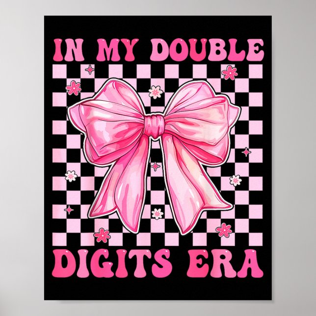 In My Double Digits Era Coquette Bow 10th Birthday Poster (Framsidan)