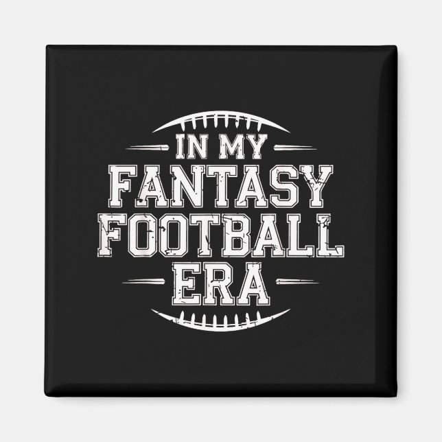 In My Fantasy Football Era Retro Groovy Who Love F Magnet (Framsidan)