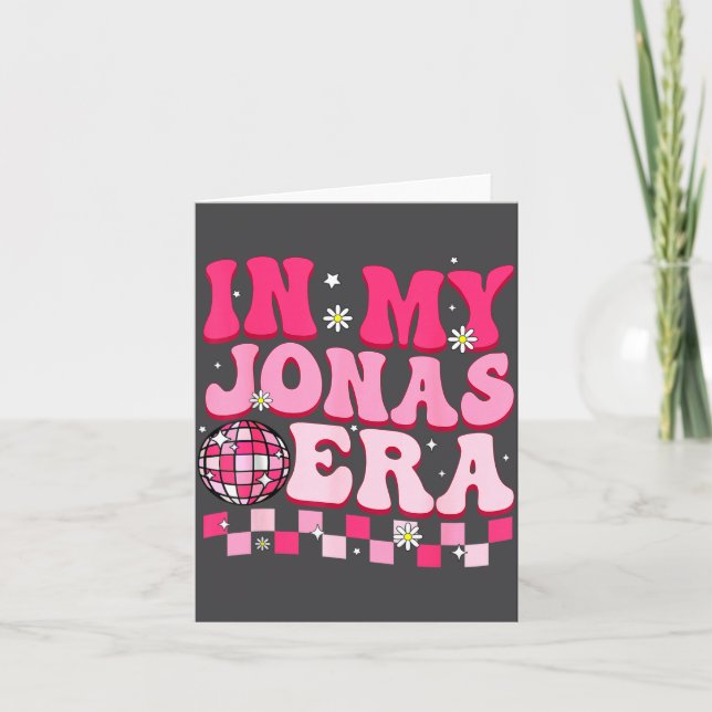 In My Jonas Era Funny Jonas Groovy 80's Men Women  Kort (Framsida)