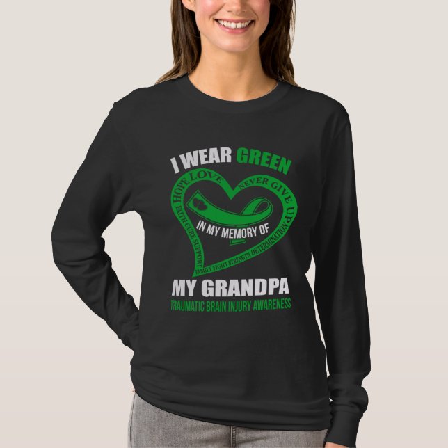 In my memory of my grandpa TBI AWARENESS T Shirt (Framsida)