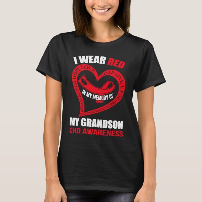 In my memory of my grandson CHD AWARENESS T Shirt (Framsida)