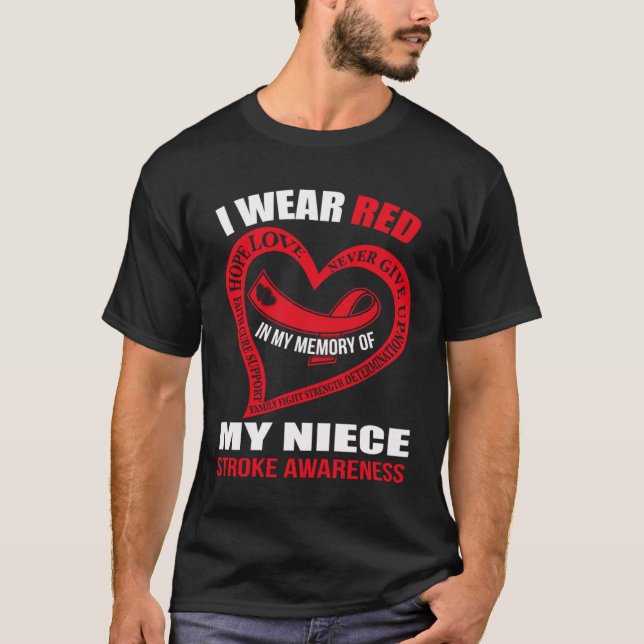 In my memory of my niece STROKE AWARENESS T Shirt (Framsida)