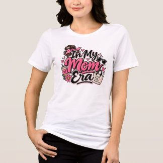 In My Mom Era Groovy Retro Rosa T-Shirt