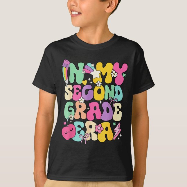 In My Second Grade Era Teachers Women Back To Scho T Shirt (Framsida)
