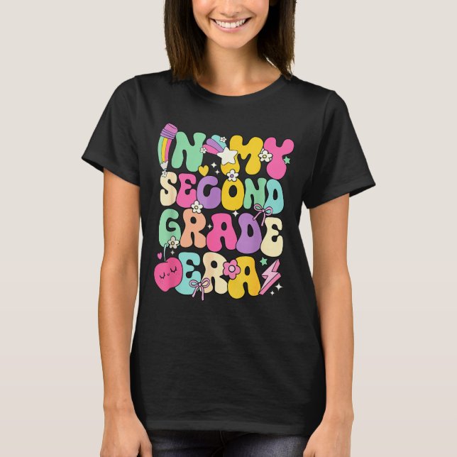In My Second Grade Era Teachers Women Back To Scho T Shirt (Framsida)