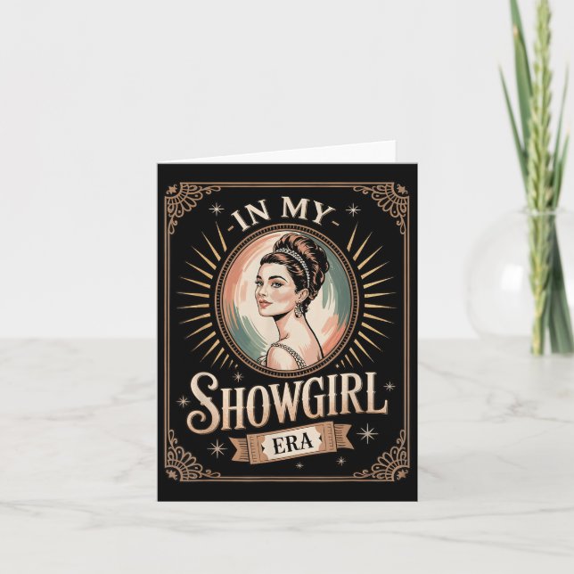 In My Showgirl Era Retro Glamorous Confidence Wome Kort (Framsida)
