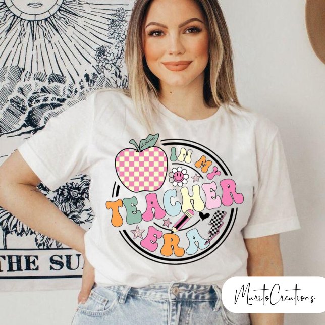 In My Teacher Era Floral, Retro Teacher's T Shirt (Skapare uppladdad)