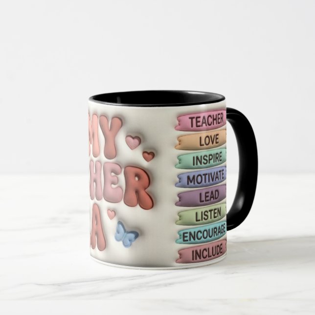 In My Teacher Era Puffy 3D Retro 11oz Combo Mug Mugg (Framsida höger)