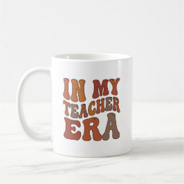 In My Teacher Era Retro Wavy Typography Kaffemugg