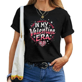 In My Valentine Era Girls Retro Disco Valentines  T Shirt
