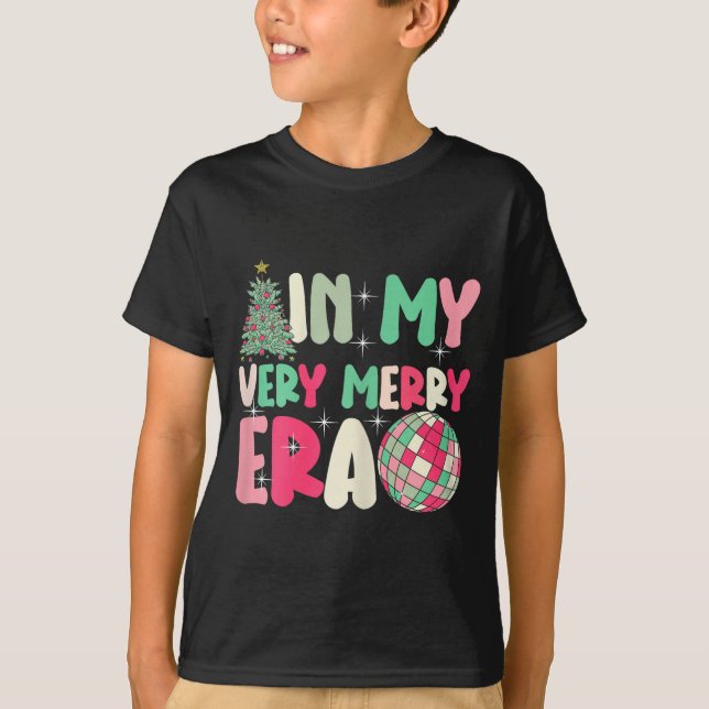In My Very Merry Era - Cute Groovy Xmas  T Shirt (Framsida)