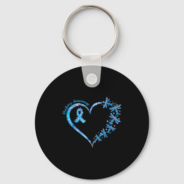 In November We Wear Blue Diabetes Awareness Love  Nyckelring (Framsida)