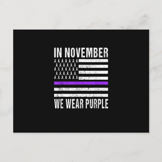 In November We Wear Purple Pancreatic Cancer Aware Vykort (Framsida)