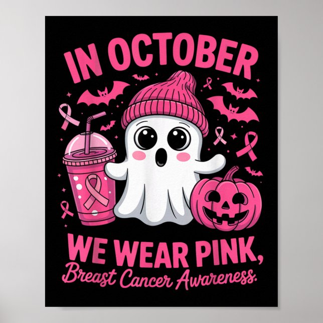 In October We Wear Nk Breast Cancer Awareness Hall Poster (Framsidan)