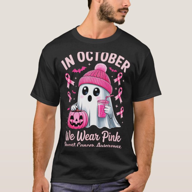 In October We Wear Nk Breast Cancer Awareness Hall T Shirt (Framsida)