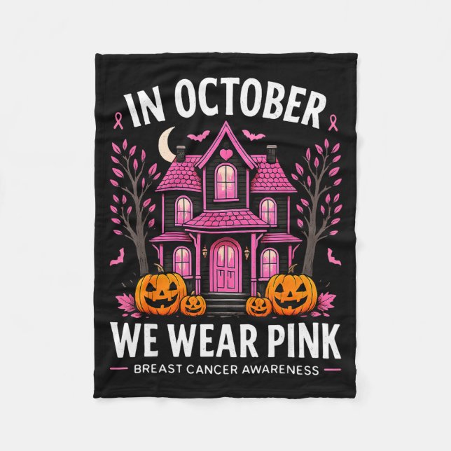In October We Wear Nk Breast Cancer Awareness Wome Fleecefilt (Framsidan)