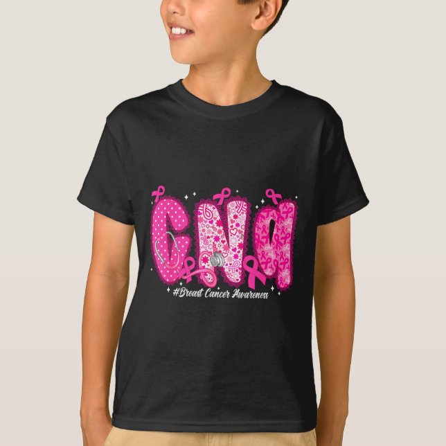 In October We Wear Nk Cna Nurse Breast Cancer Awar T Shirt (Framsida)