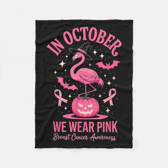 In October We Wear Nk Flamingo Halloween  Fleecefilt (Framsidan)