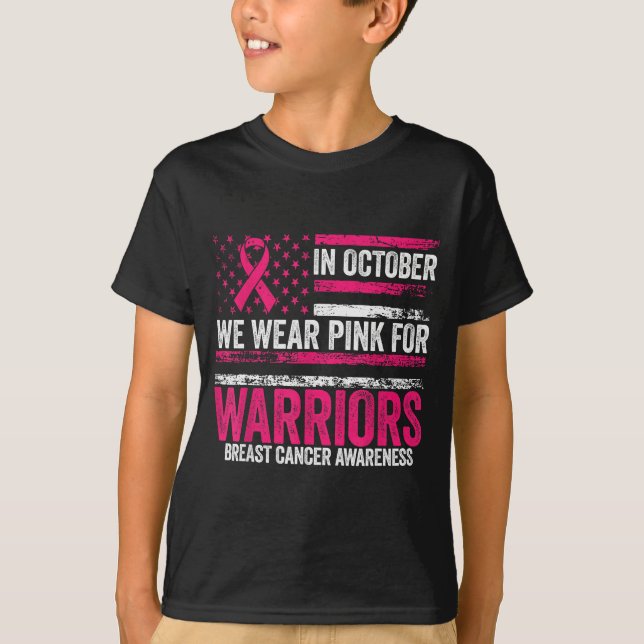 In October We Wear Nk For Warriors Breast Cancer A T Shirt (Framsida)