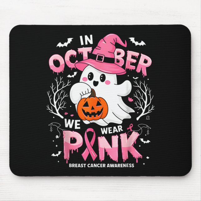 In October We Wear Nk Funny Halloween Ghost Breast Musmatta (Framsidan)