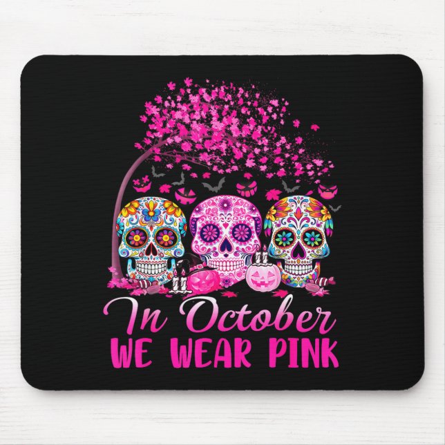 In October We Wear Nk Sugar Skull Halloween Breast Musmatta (Framsidan)