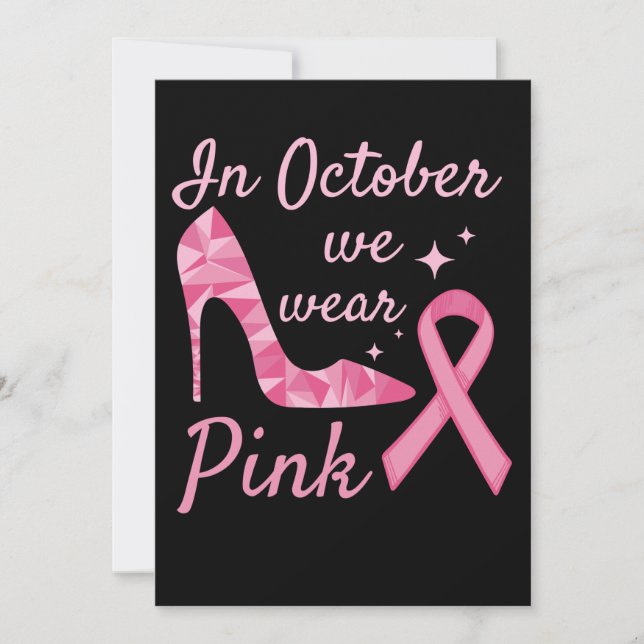 In October We Wear Pink Breast Cancer Awareness Spara Datumet (Framsida)