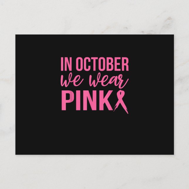 In October We Wear Pink Breast Cancer Support Wome Vykort (Framsida)