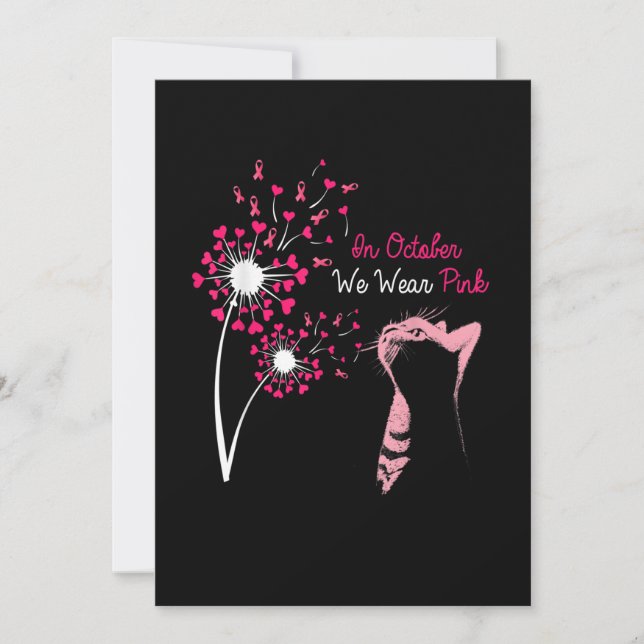 In October We Wear Pink Cat Halloween Warriors Bre Spara Datumet (Framsida)