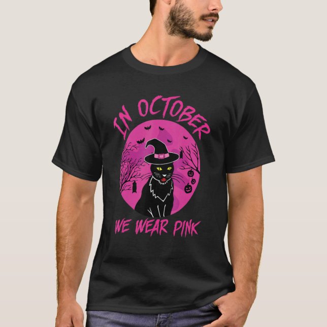 In October We Wear Pink   Cat What  Black Cat Murd T Shirt (Framsida)