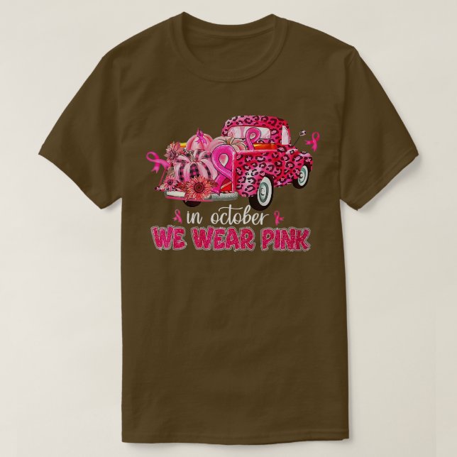 In October We Wear Pink Gnome Breast Cancer Awaren T Shirt (Design framsida)