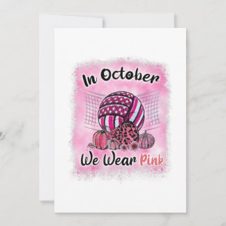 In October We Wear Pink Volleyball Breast Cancer A Tack Kort
