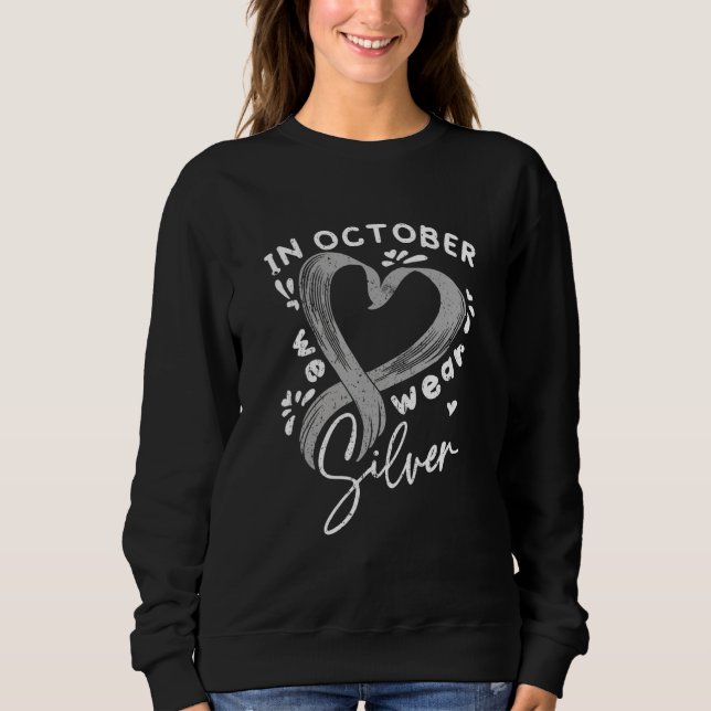 In October We Wear Silver Dyslexia Awareness Month T Shirt (Framsida)