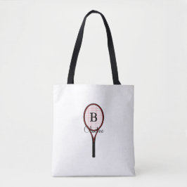 In-over-Print-Tote bags i tennis Racket Design Tygkasse