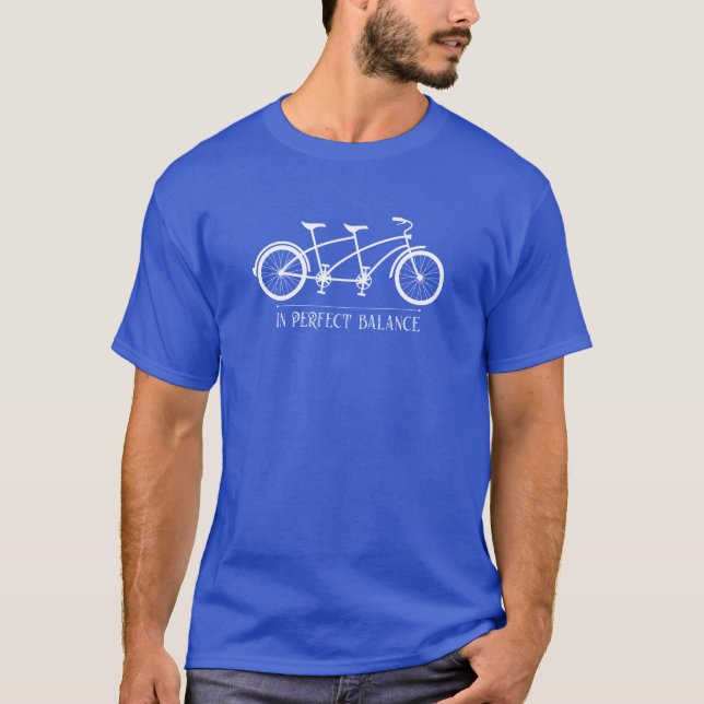 In Perfekt Balance Tandem Cyclist T Shirt (Framsida)