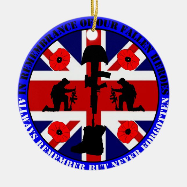 In Remembrance of our fallen UK Heroes Julgransprydnad Keramik (Framsidan)