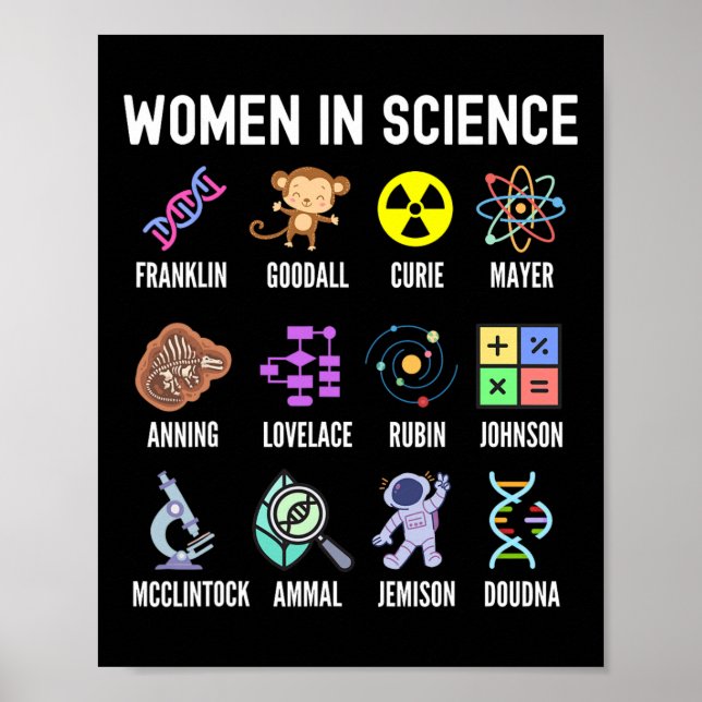 In Science - Feminist Stem Girls Empowerment Kids Poster (Framsidan)